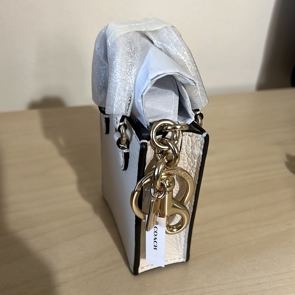 Coach White Mini Bag with Gold Accents NWT MINI - Picture 3 of 6